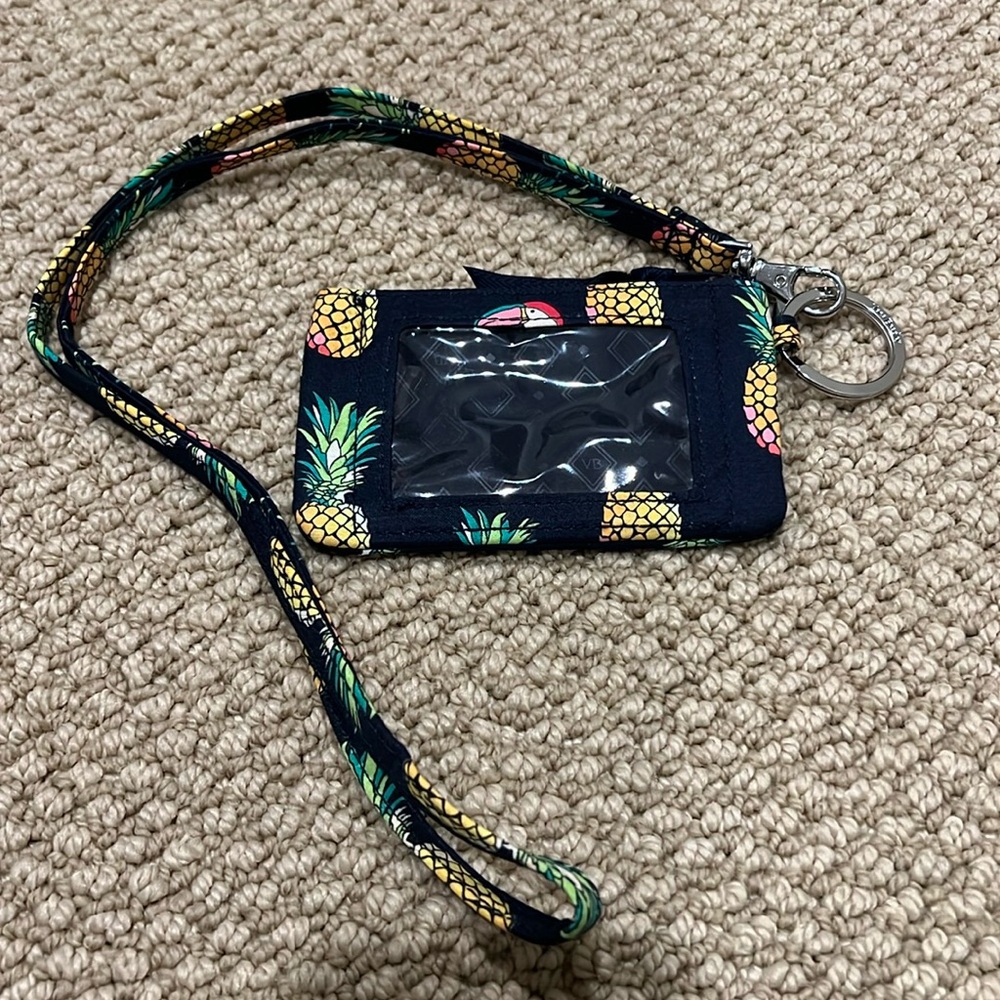 Vera Bradley Performance Twill Zip Id Case and Lanyard Combo